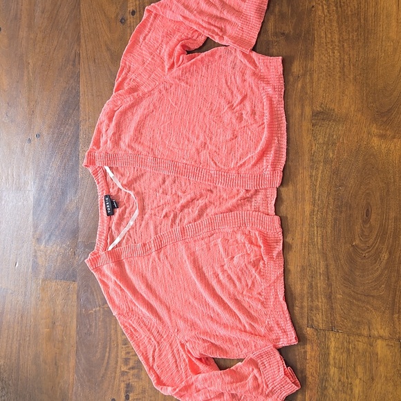 Torrid Vibrant Coral Knit Cardigan Shrug Size 1X - Picture 1 of 10